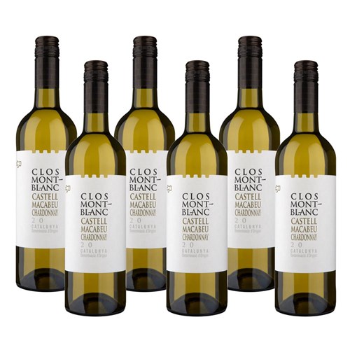 Case of 6 Clos Montblanc Castell Macabeu Chardonnay 75cl White Wine
